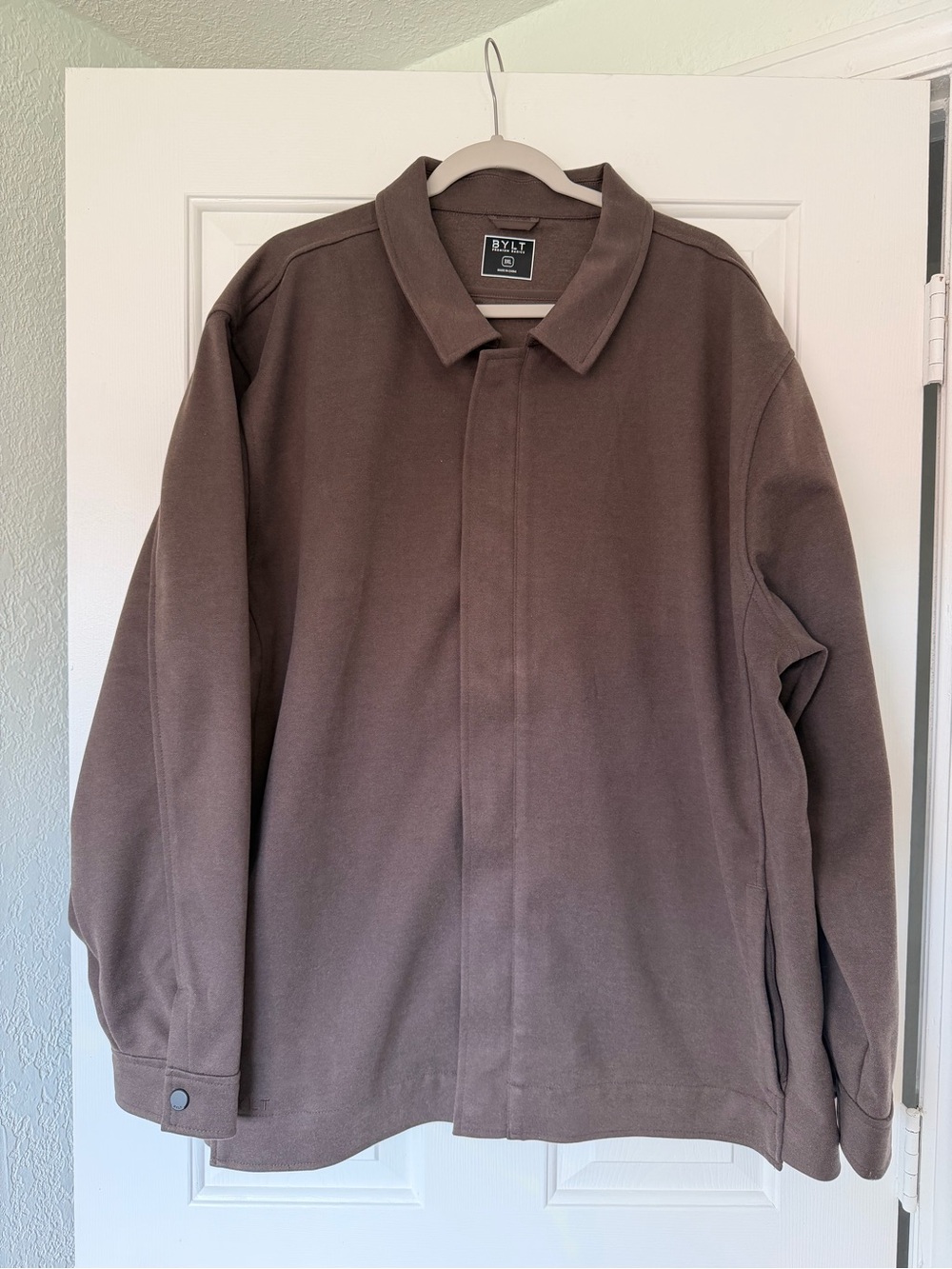 BYLT Basics Men's Brown Collared Shirt Jacket